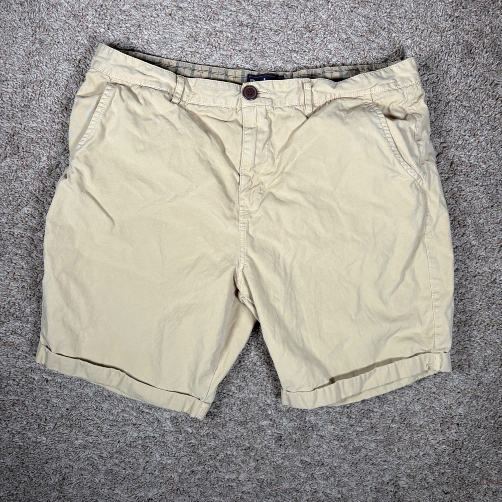 Barbour‎ Mens Chino Shorts Khaki Tan Cotton Twill Tartan Trim Size 38